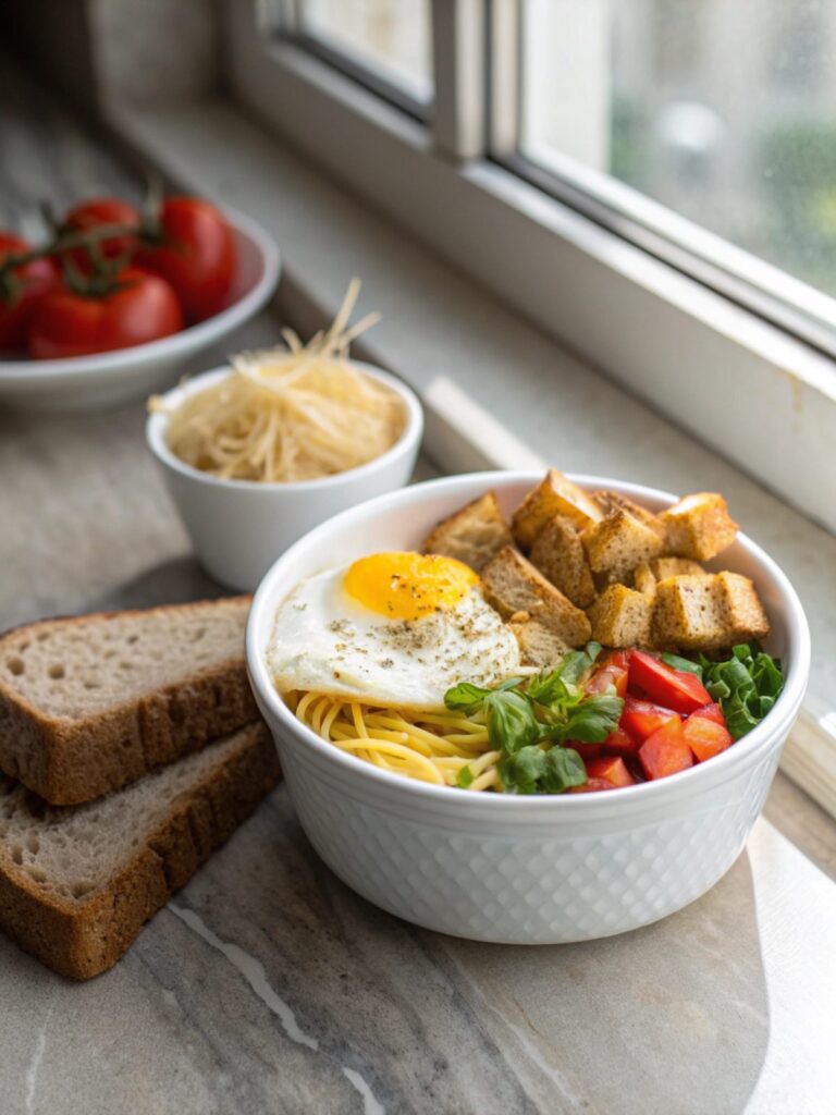 High protein breakfast meal prep displayed with vibrant ingredients