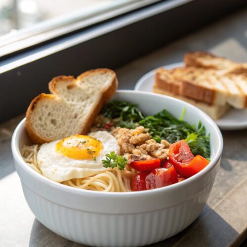 SEO-friendly alt text describing the featured image, including high protein breakfast recipes.