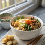 Featured image of a delicious high protein egg roll bowl