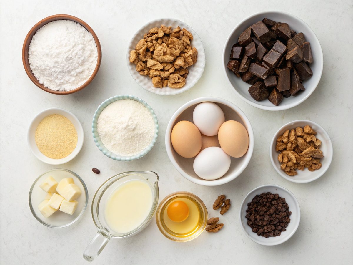 Visual of ingredients for homemade chocolate chip cookies