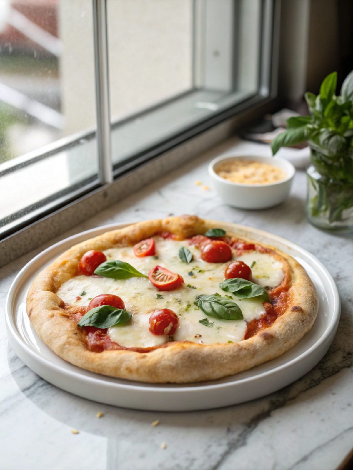 SEO-friendly alt text describing the featured image of homemade margherita pizza.