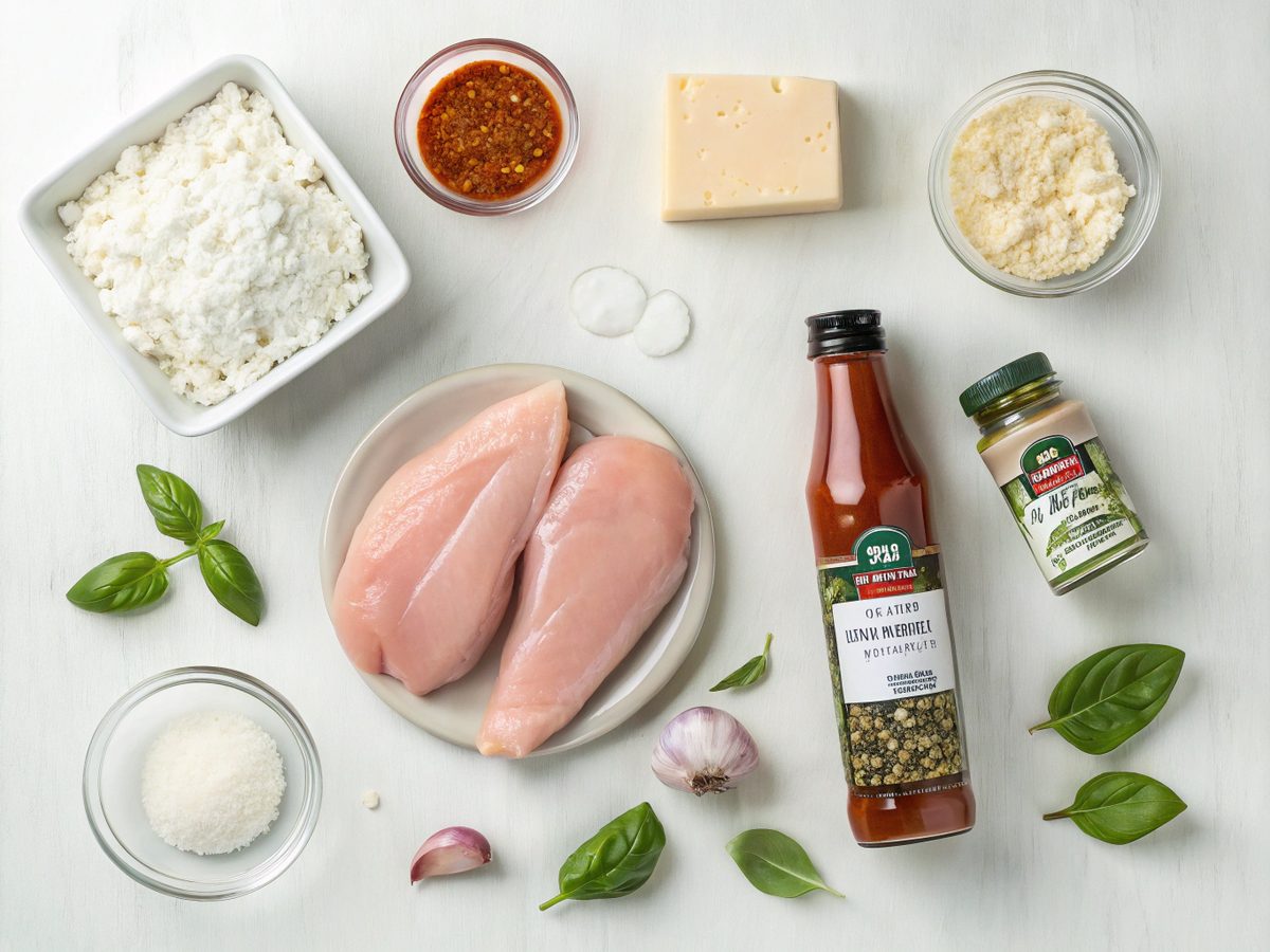 Prep ingredients for a cottage cheese chicken parm bowl