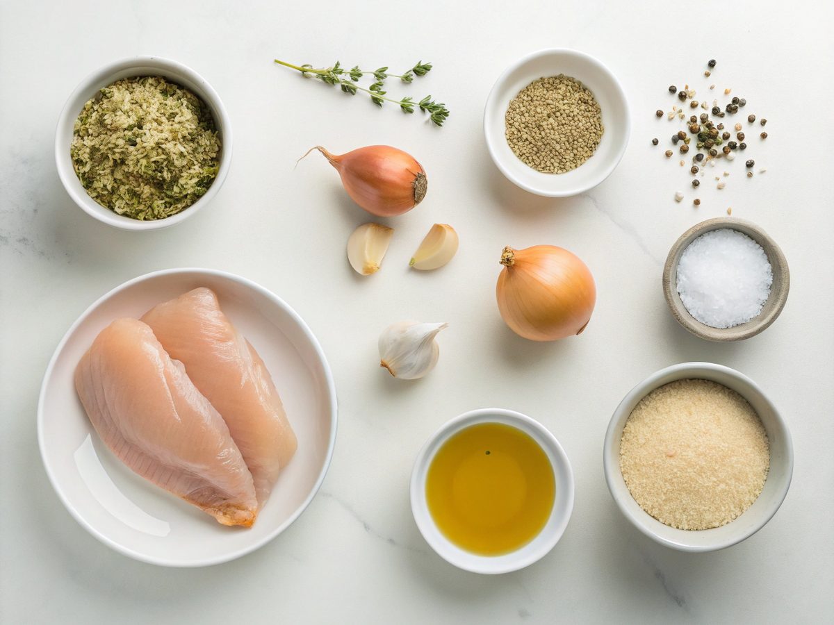 Ingredients setup for creating a high protein family dinner