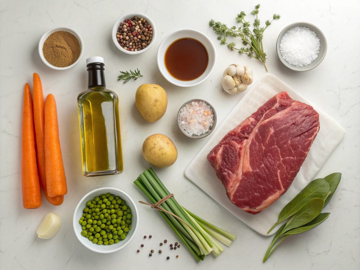 Ingredients needed for the best beef stew recipe