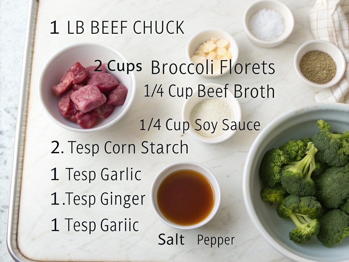 A detailed look at the ingredients needed for Instant Pot Beef and Broccoli.
