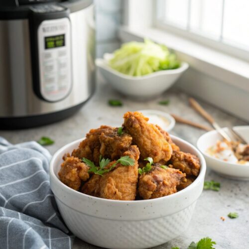 Perfectly cooked crispy Instant Pot Fried Chicken
