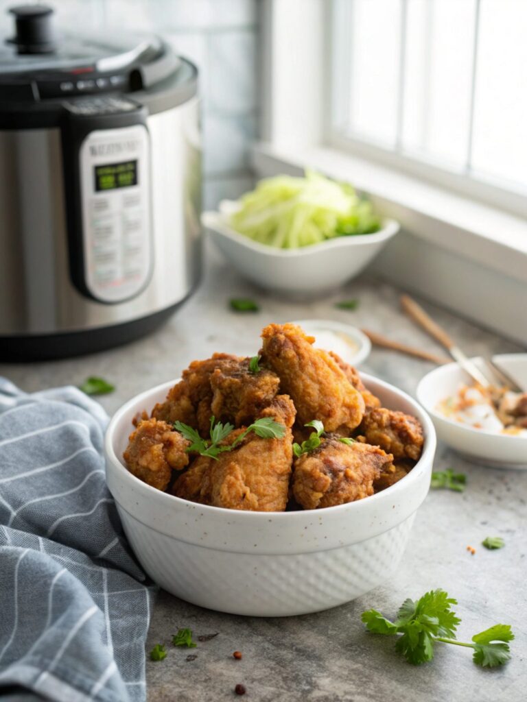 Perfectly cooked crispy Instant Pot Fried Chicken