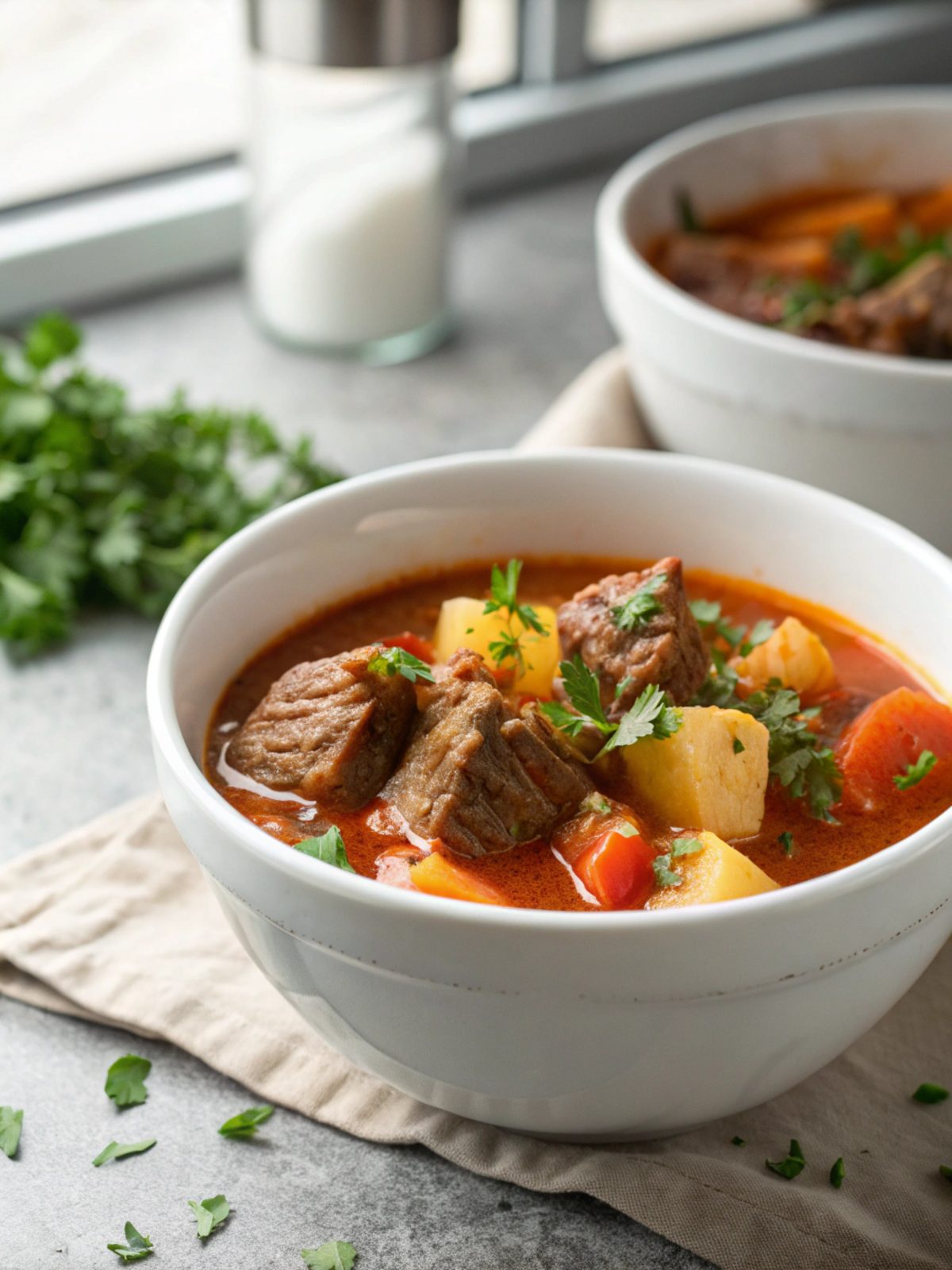 Featured image showcasing Instant Pot Spanish Beef Stew in a serving bowl