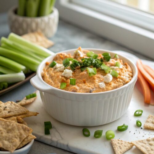 SEO-friendly alt text describing the featured image, including Crockpot Buffalo Chicken Dip.