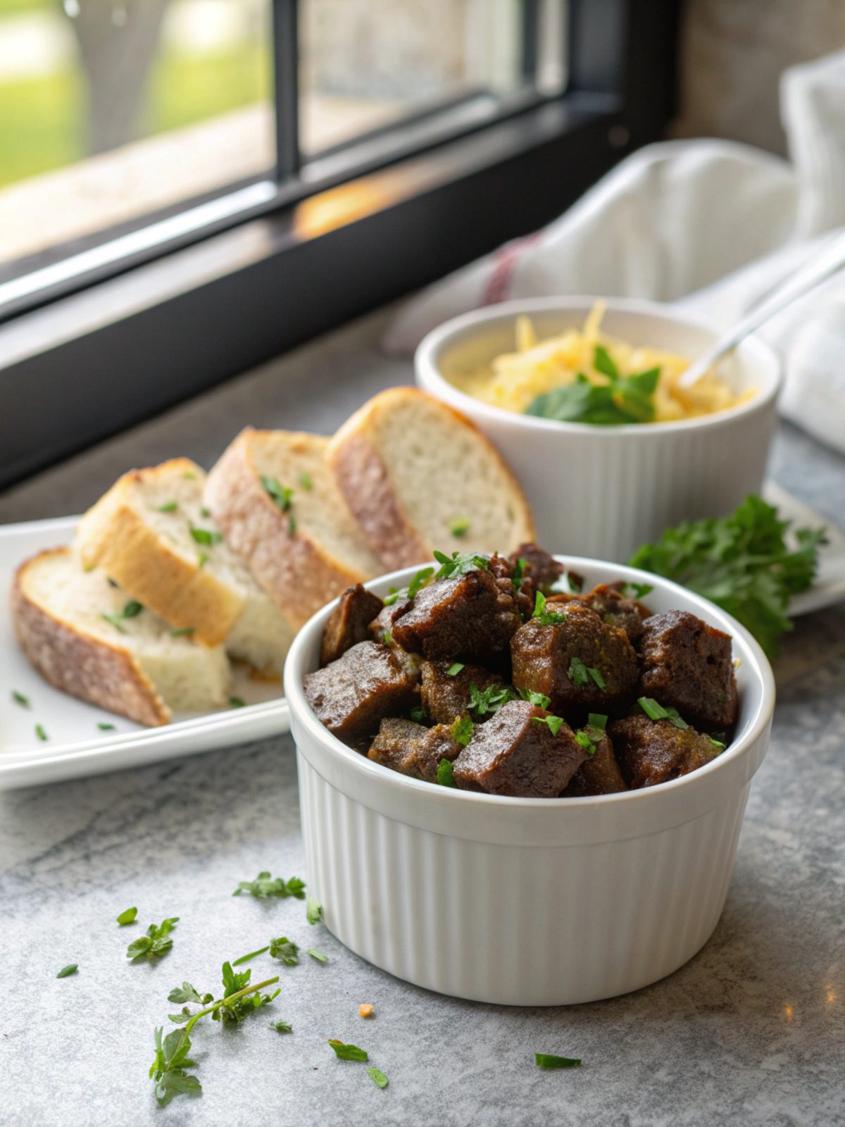 SEO-friendly alt text describing the featured image, Garlic Butter Beef Bites