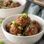 Korean BBQ Meatballs served in a modern styled bowl