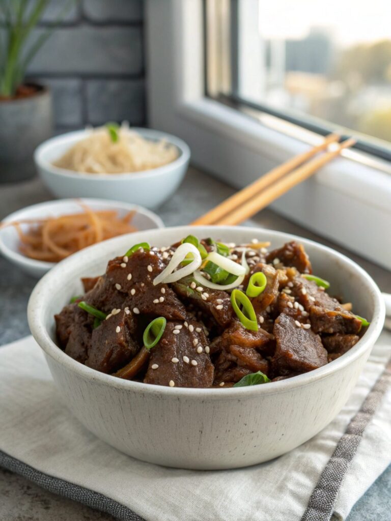 SEO-friendly alt text describing the featured image of the Korean Sweet Beef recipe.