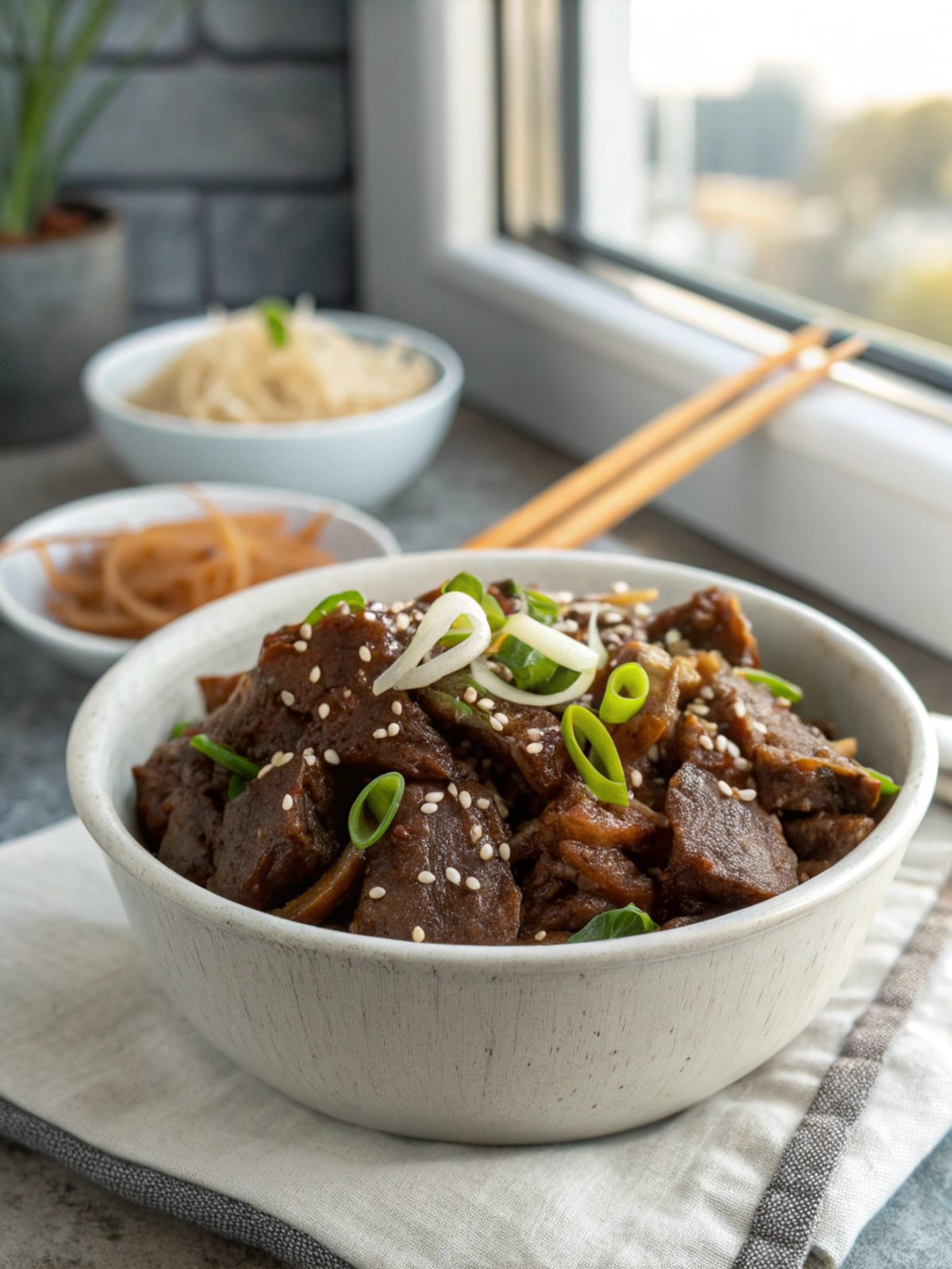 SEO-friendly alt text describing the featured image of the Korean Sweet Beef recipe.