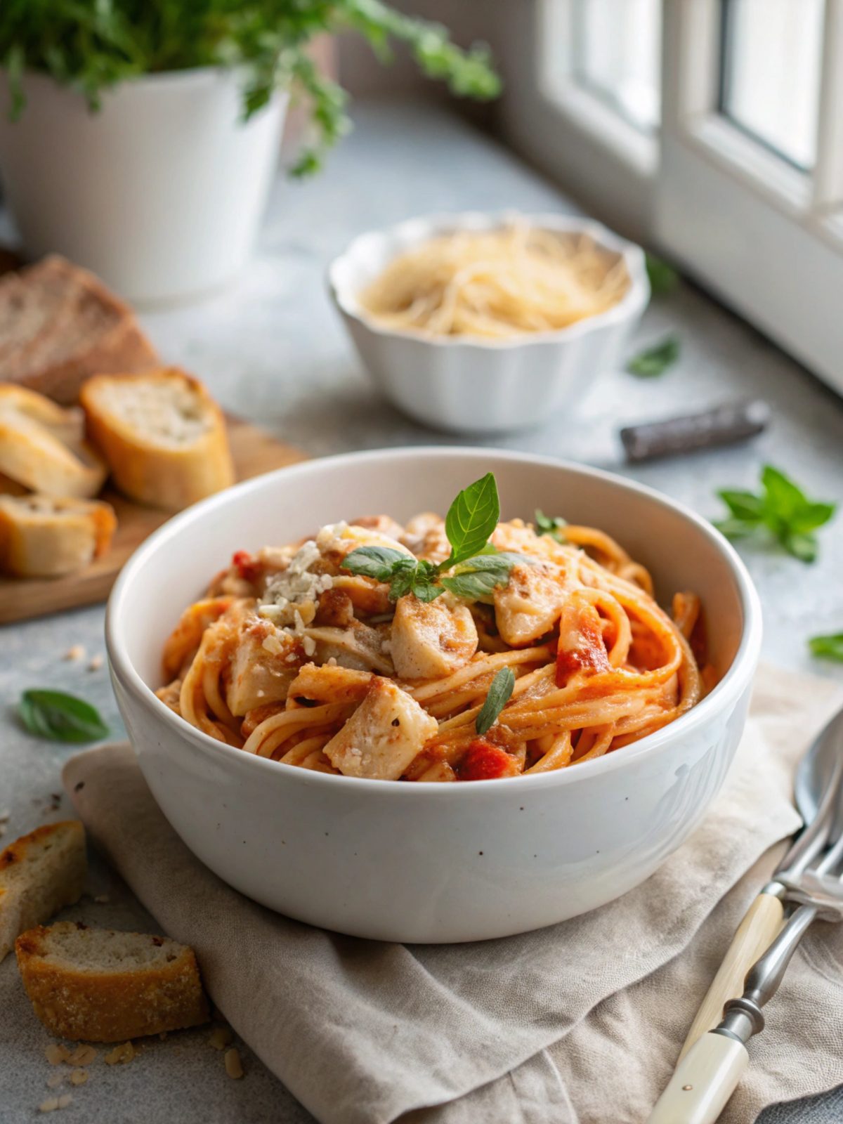 A delightful plate showcasing Marry Me Chicken Pasta with creamy sauce and vibrant colors.