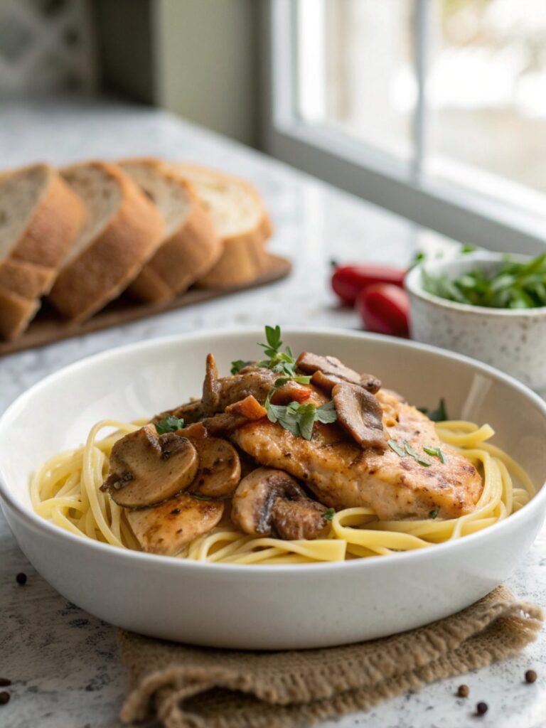 SEO-friendly alt text describing the featured image of the Chicken Marsala Recipe.