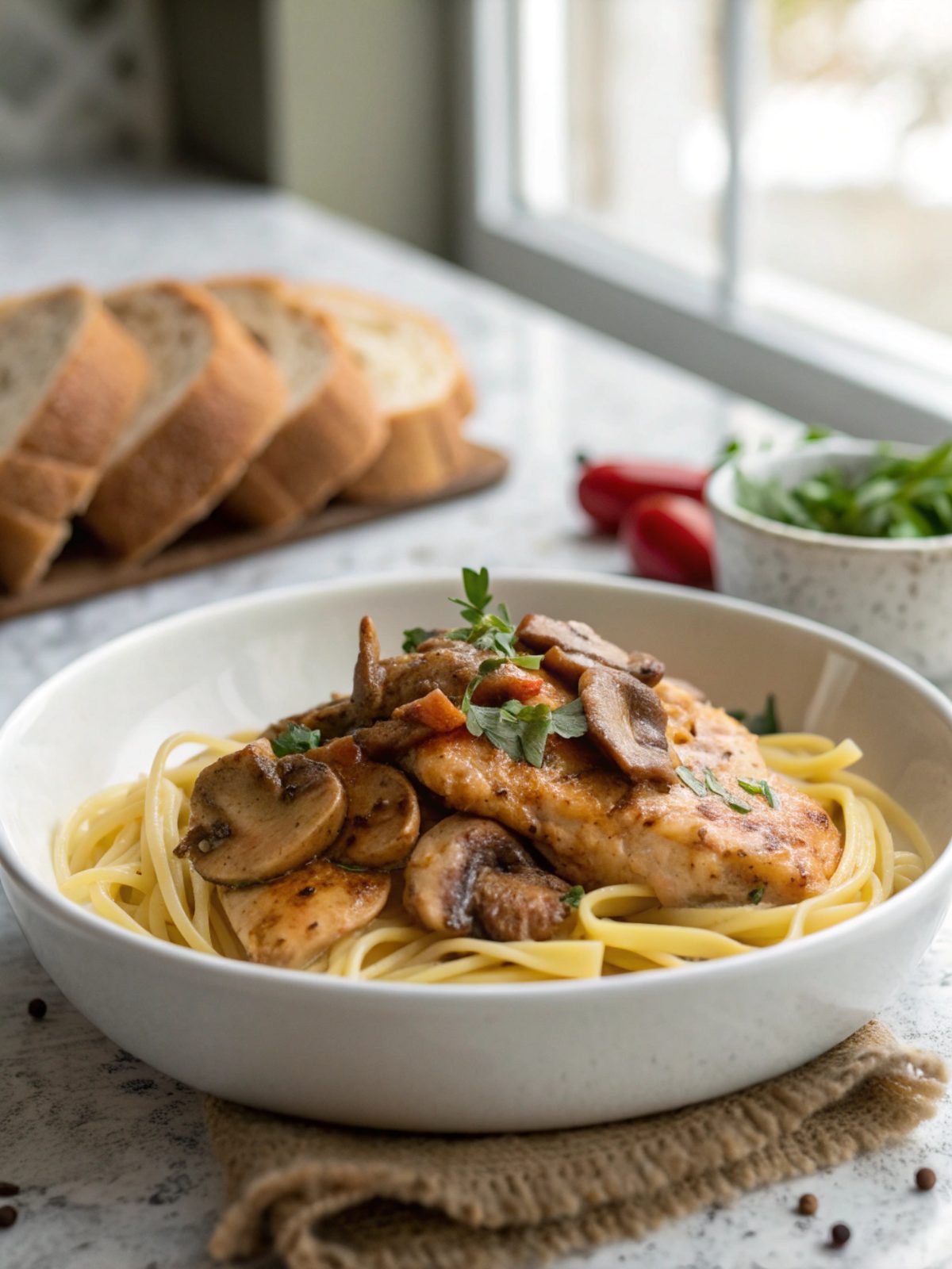 SEO-friendly alt text describing the featured image of the Chicken Marsala Recipe.