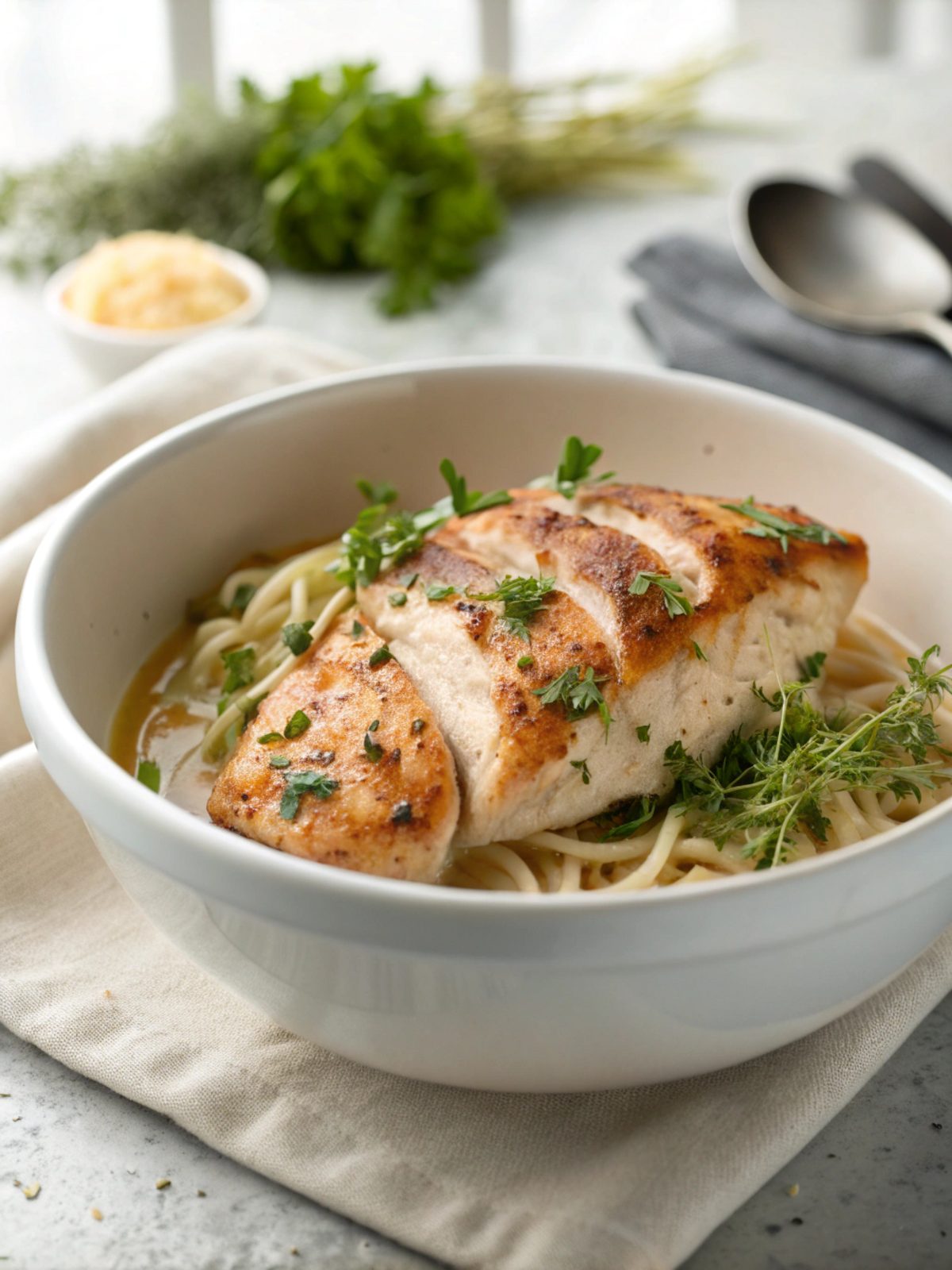 SEO-friendly alt text describing the featured image, including the melt in your mouth chicken breast