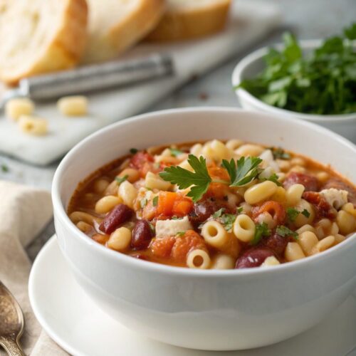 SEO-friendly featured image of the Olive Garden Pasta e Fagioli Recipe