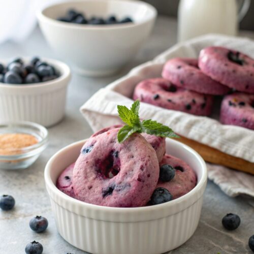 Delicious Protein Blueberry Donuts ready to serve
