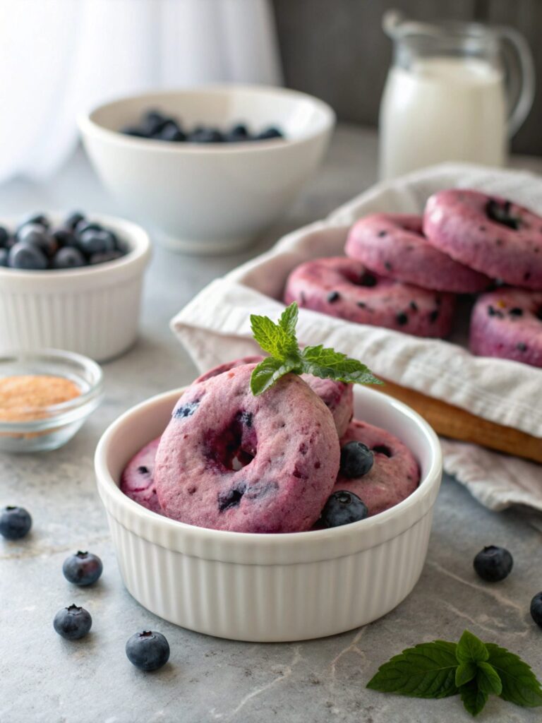 Delicious Protein Blueberry Donuts ready to serve