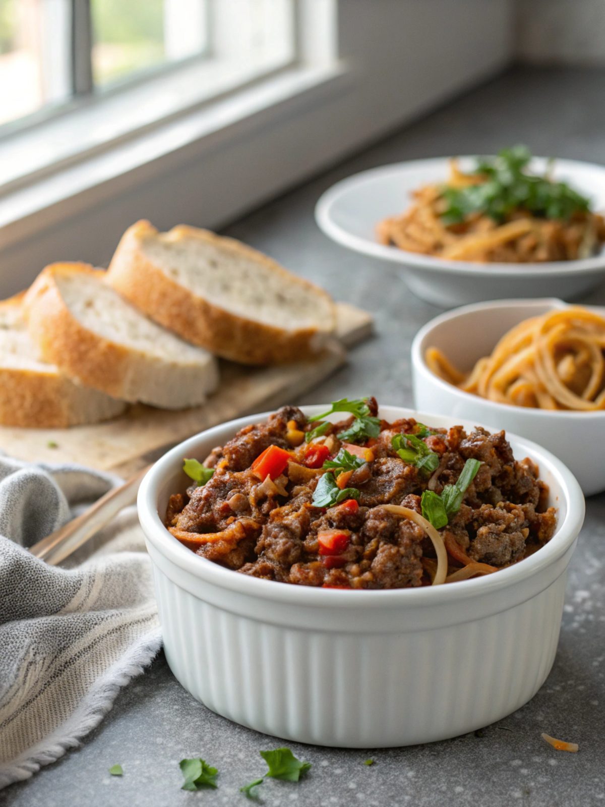 A vibrant display of a finished weeknight ground beef recipe, showcasing the final aromatic dish.