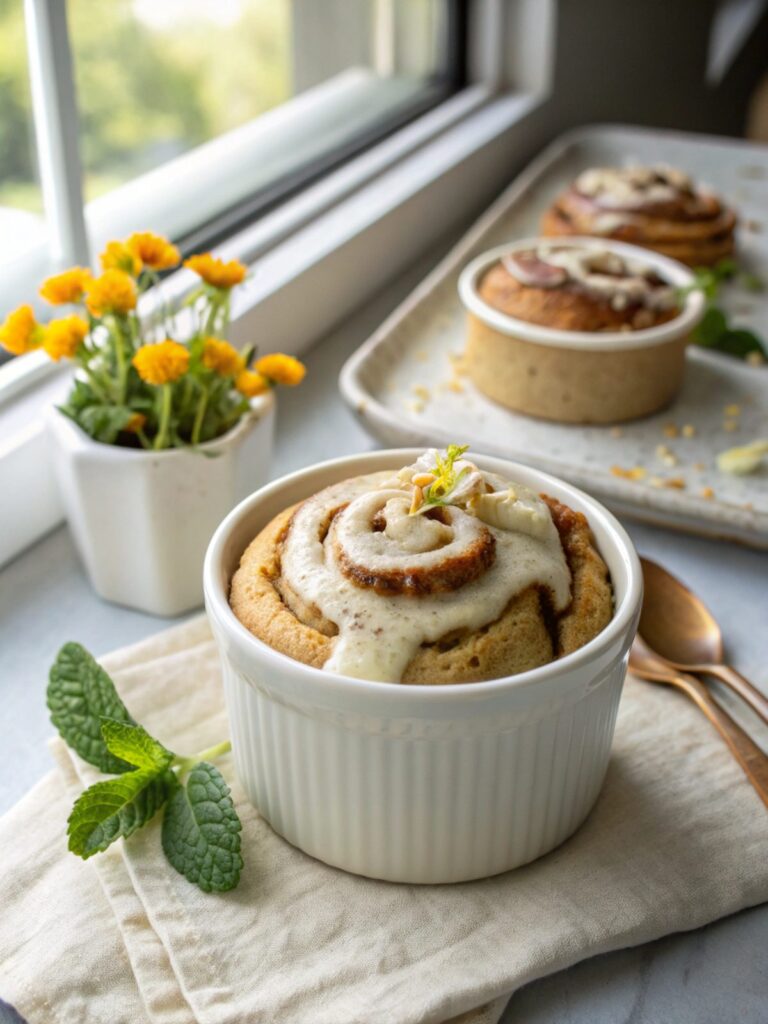 Protein Cinnamon Roll Mug Cake, a quick and delightful breakfast option.