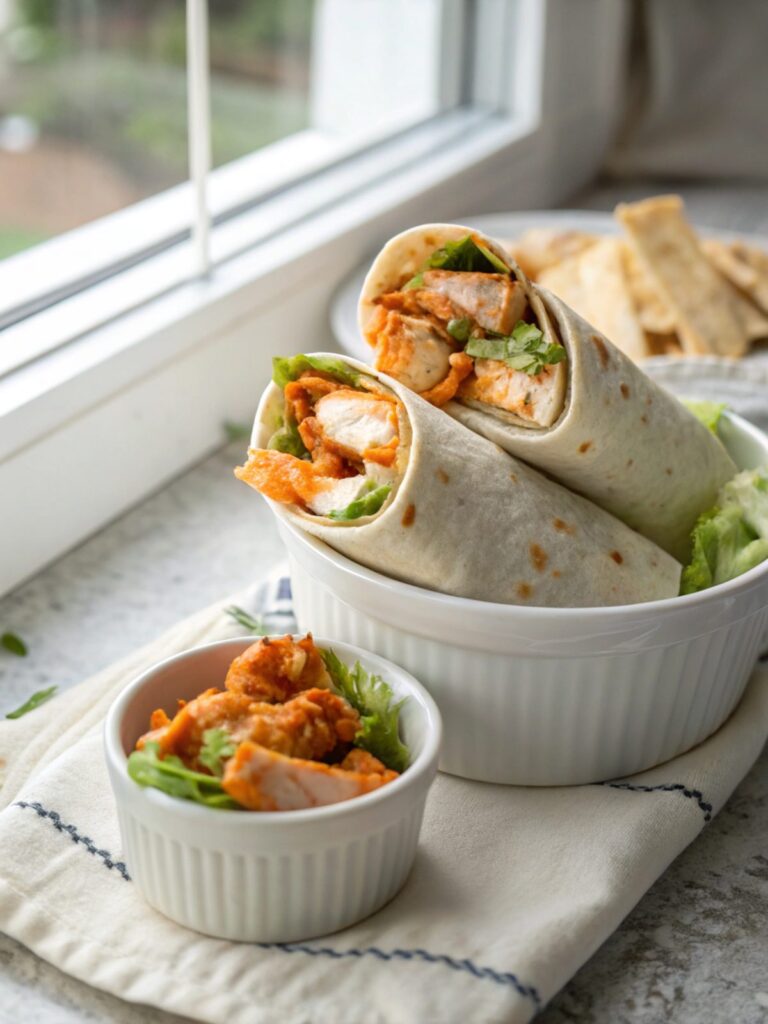 Delicious buffalo chicken wraps filled with spicy chicken, crisp veggies, and melty cheese.