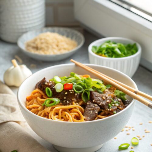 SEO-friendly featured image of savory beef ramen noodles
