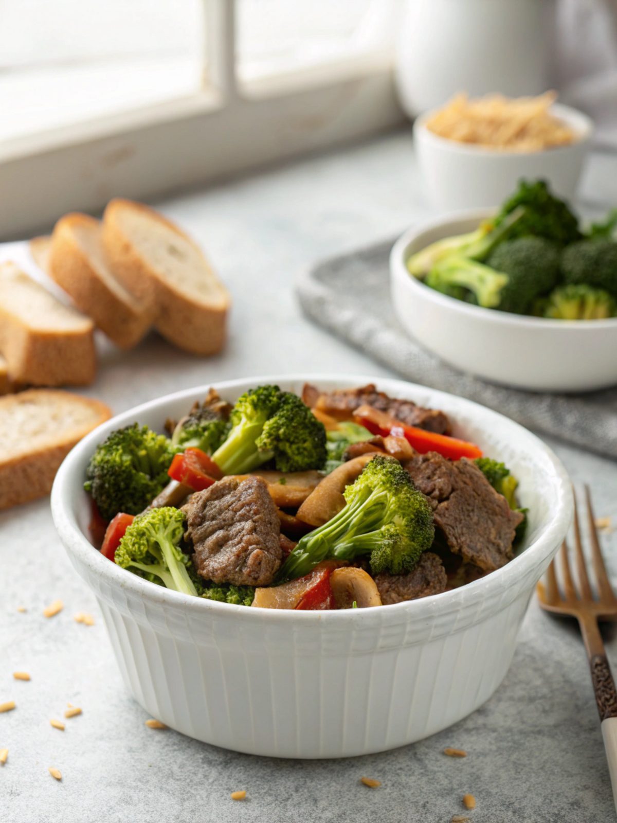 A delicious bowl of freshly made beef and broccoli, full of flavor and nutrients.