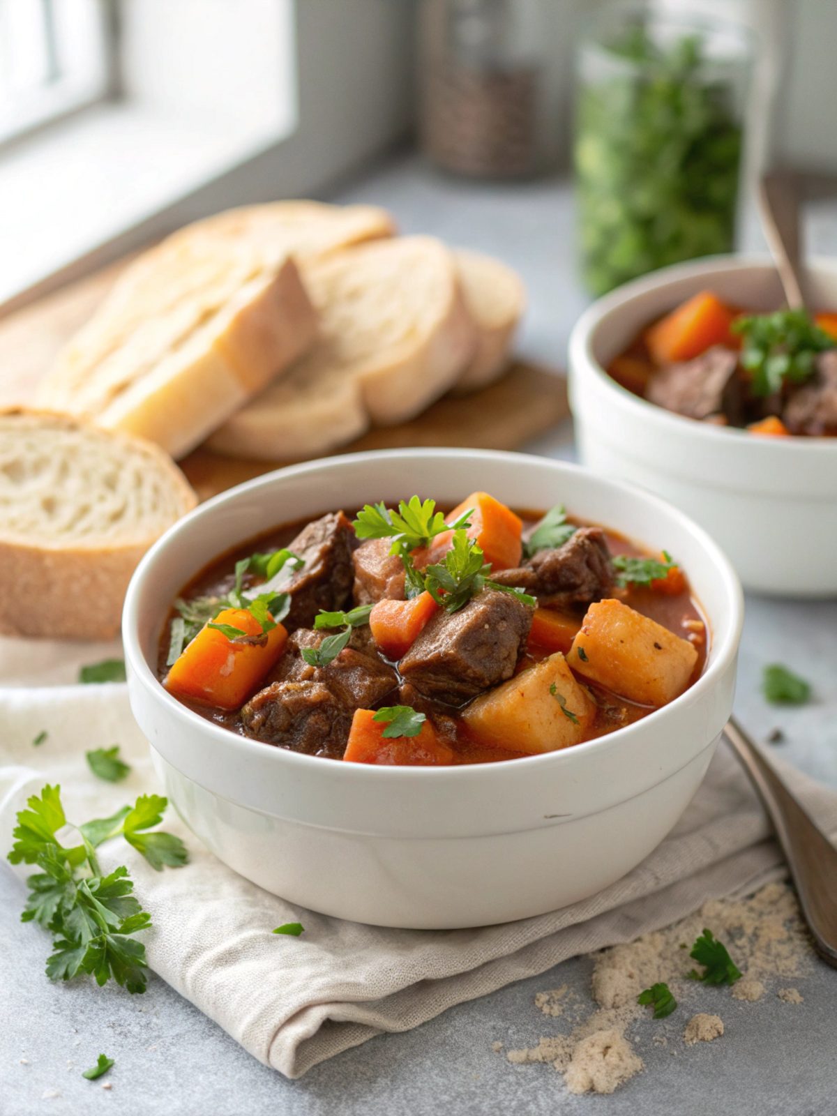 Delicious bowl of Slow Cooker Beef Stew with V8 Juice
