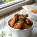 Southern Fried Chicken Wings, crispy and golden, fresh from the fryer.