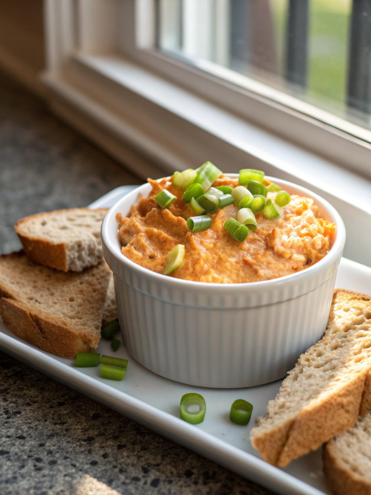 A mouth-watering bowl of Frank's RedHot Buffalo Chicken Dip ready to be served