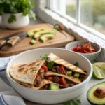 Featured image showcasing sizzling steak fajita quesadillas