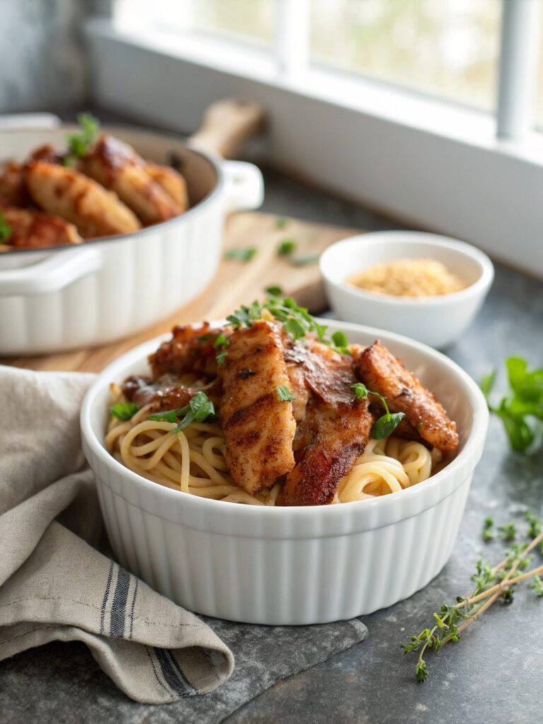 Irresistible Bacon Brown Sugar Chicken Tenders served on a plate