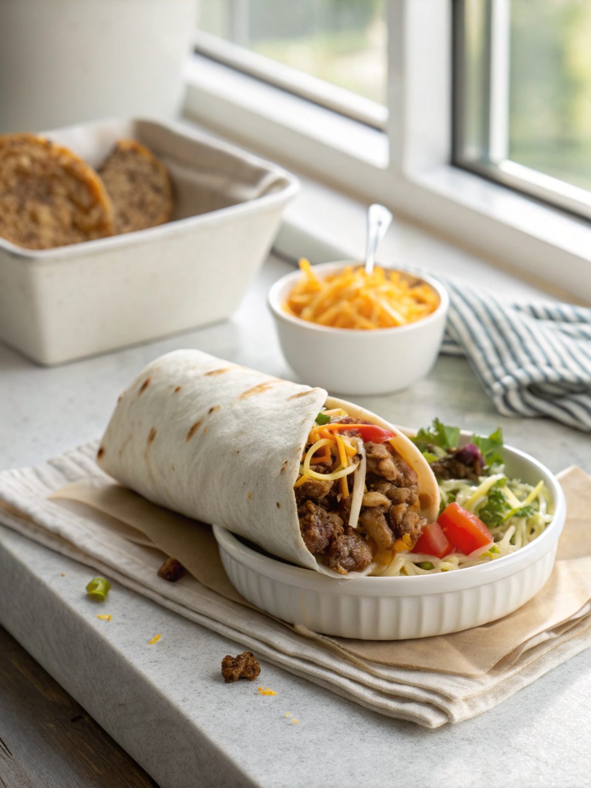 The featured image showing Taco Bell Beefy Melt Burrito Recipe