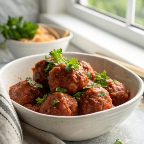 Picture of delectable, tender Italian meatballs