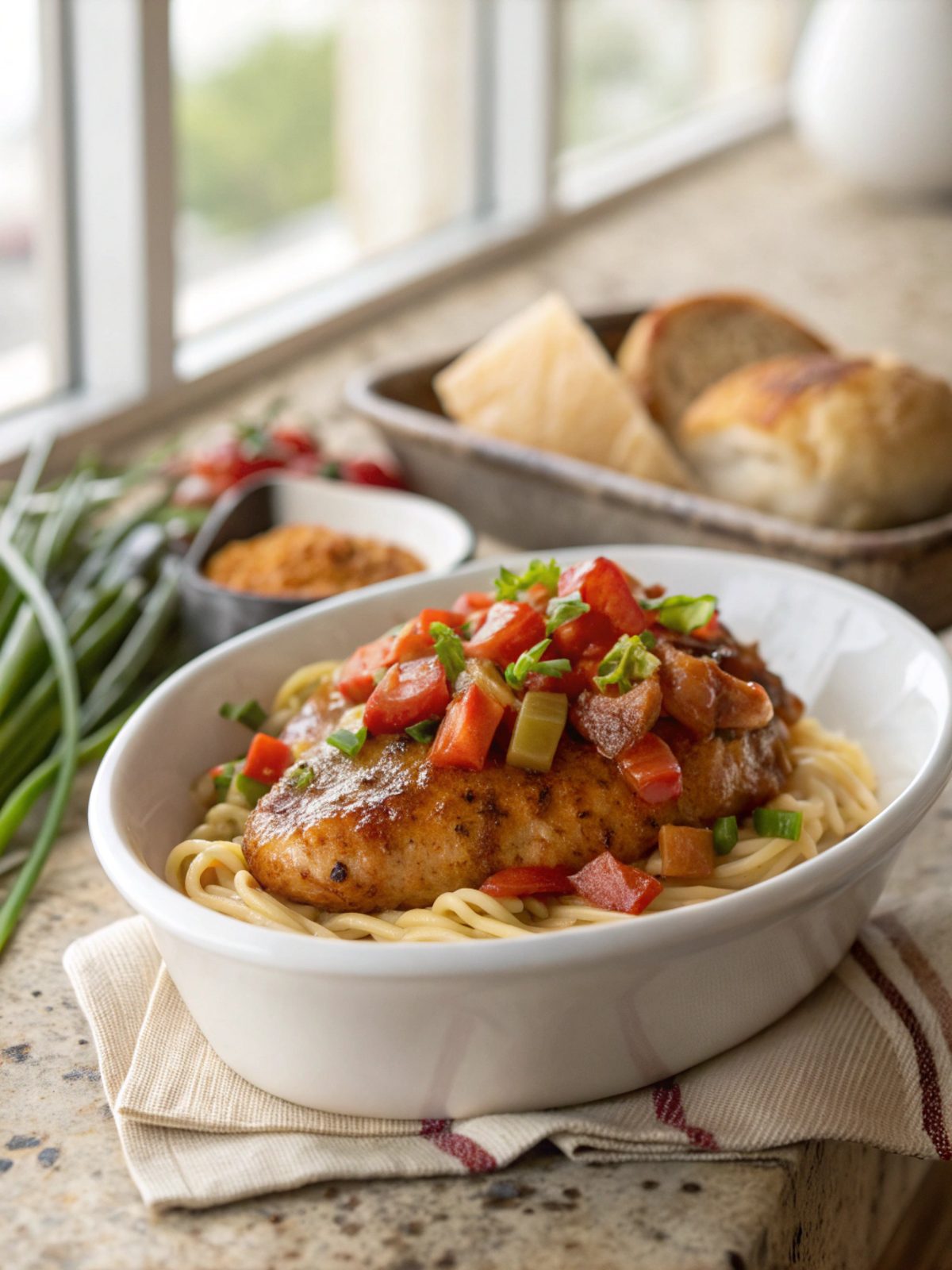 A mouth-watering image capturing the essence of Texas Roadhouse Smothered Chicken Recipe.