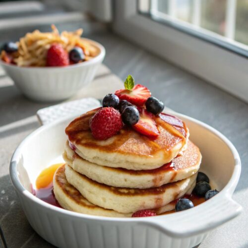 Featured image of fluffy pancakes recipe served deliciously