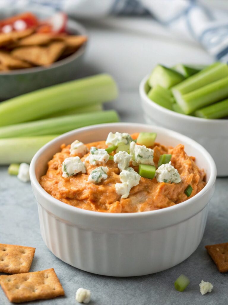 SEO-friendly alt text describing the featured image, including the buffalo chicken dip recipe