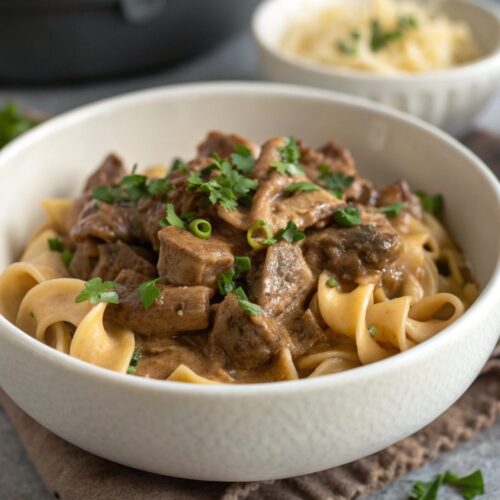 Featured image showcasing a delicious classic beef stroganoff recipe.