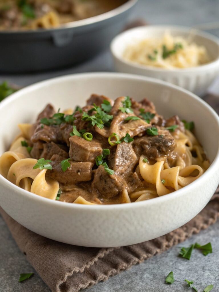Featured image showcasing a delicious classic beef stroganoff recipe.