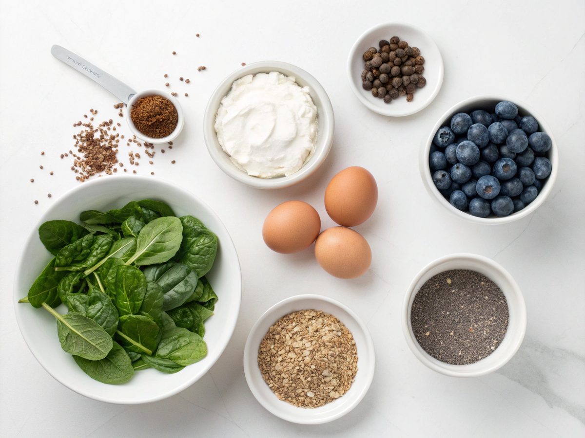 Image of high protein low calorie breakfast ingredients