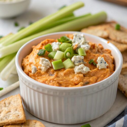 SEO-friendly alt text describing the featured image of buffalo chicken dip