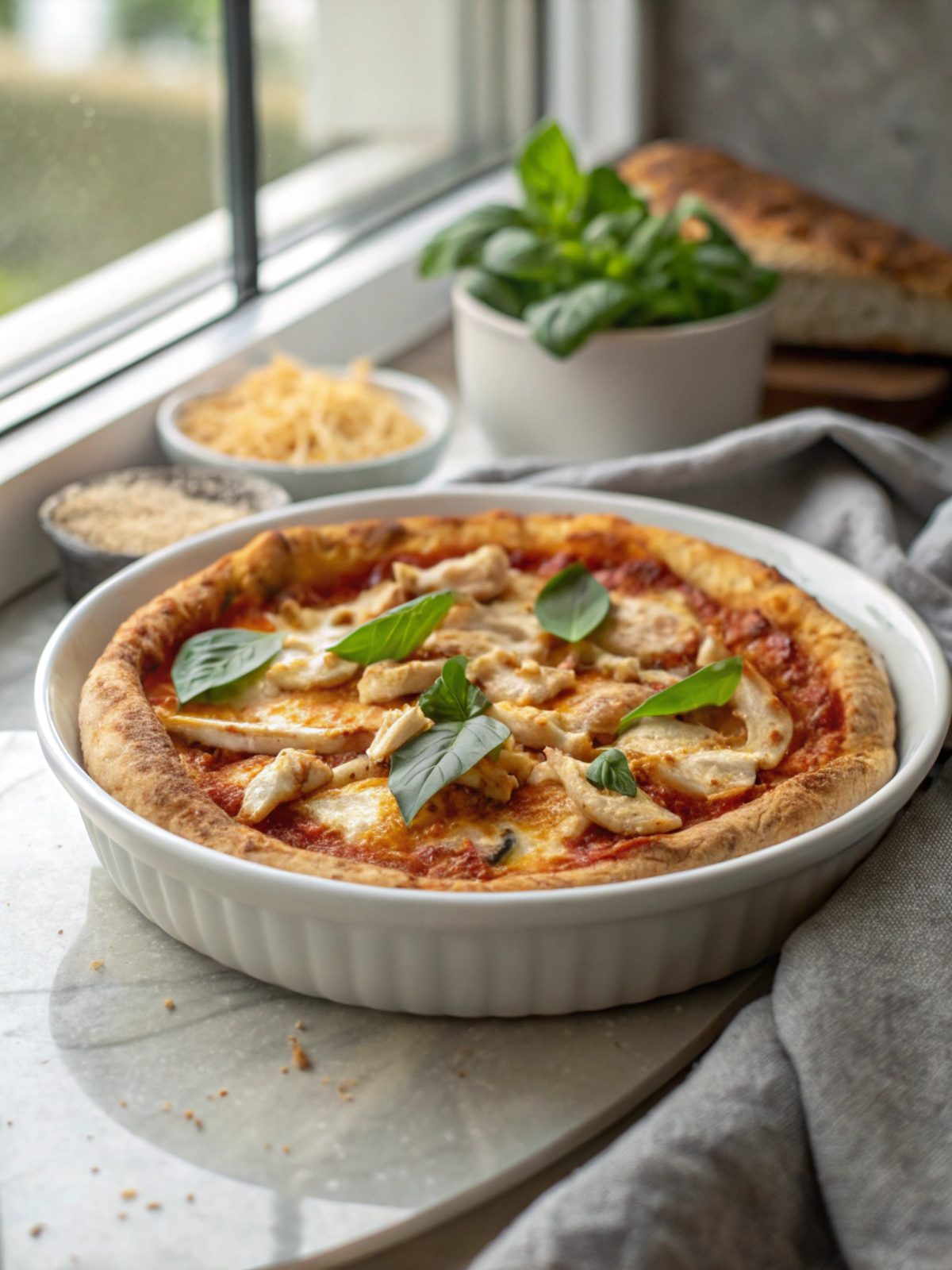 SEO-friendly alt text describing the featured image, including the chicken crust pizza recipe