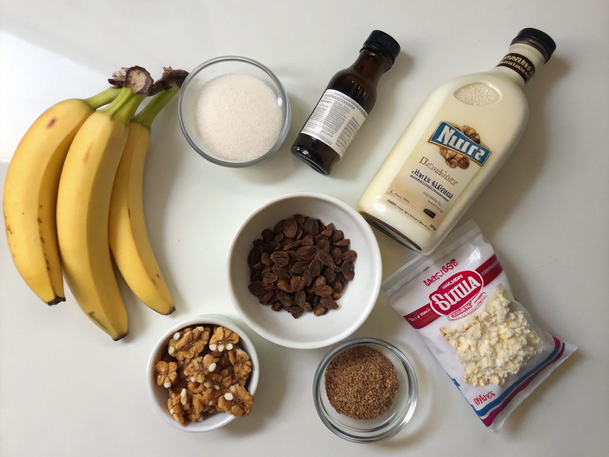 Ingredients for making Chunky Monkey Ice Cream with Ninja Creami