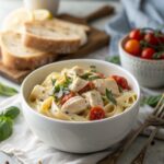 Delicious Creamy Chicken Boursin Pasta captured in a vibrant food photo