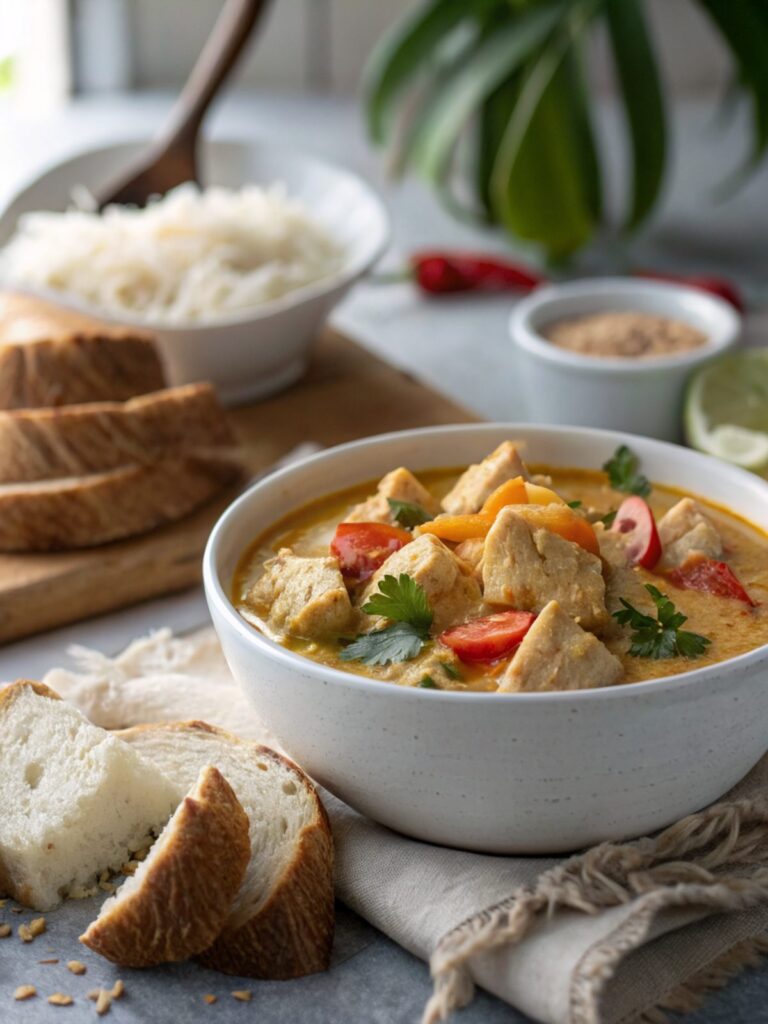 SEO-friendly alt text describing the featured image of creamy coconut chicken curry.