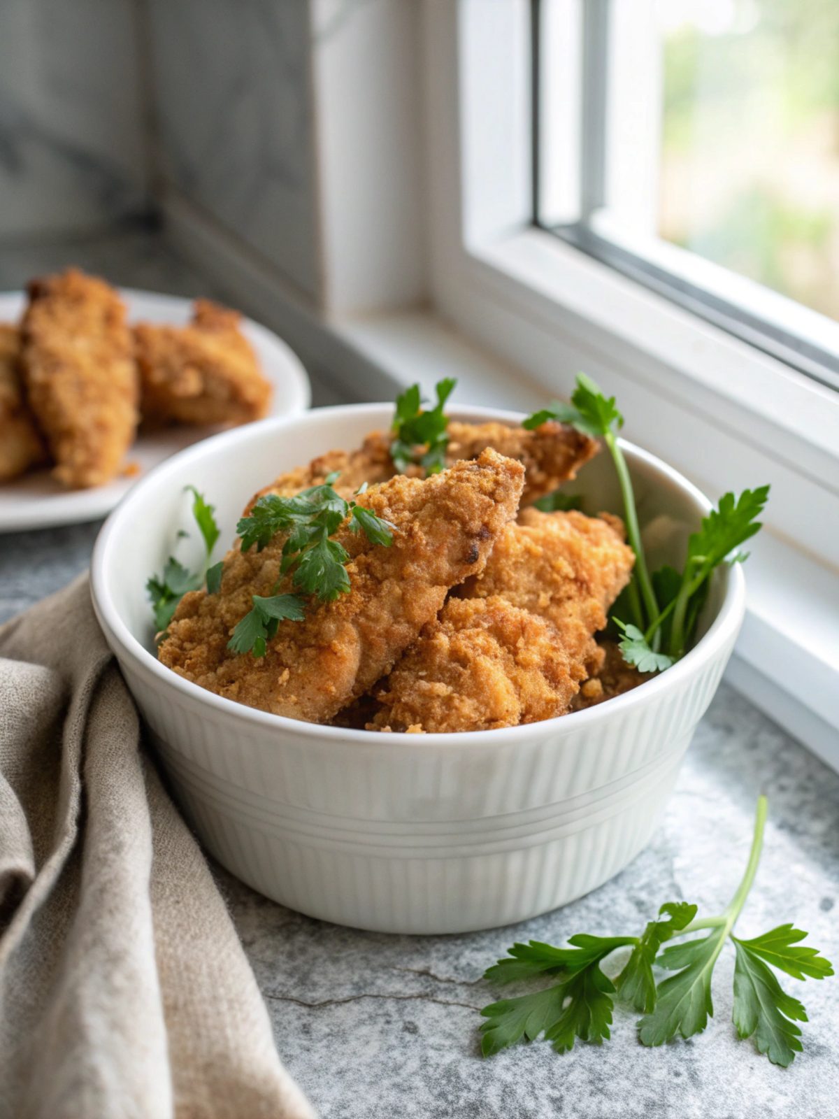 SEO-friendly alt text describing the featured image of Oven Fried Chicken Tenders