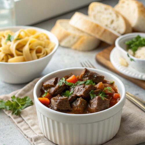 Delicious Crock Pot Beef Tips served in a bowl for a hearty meal