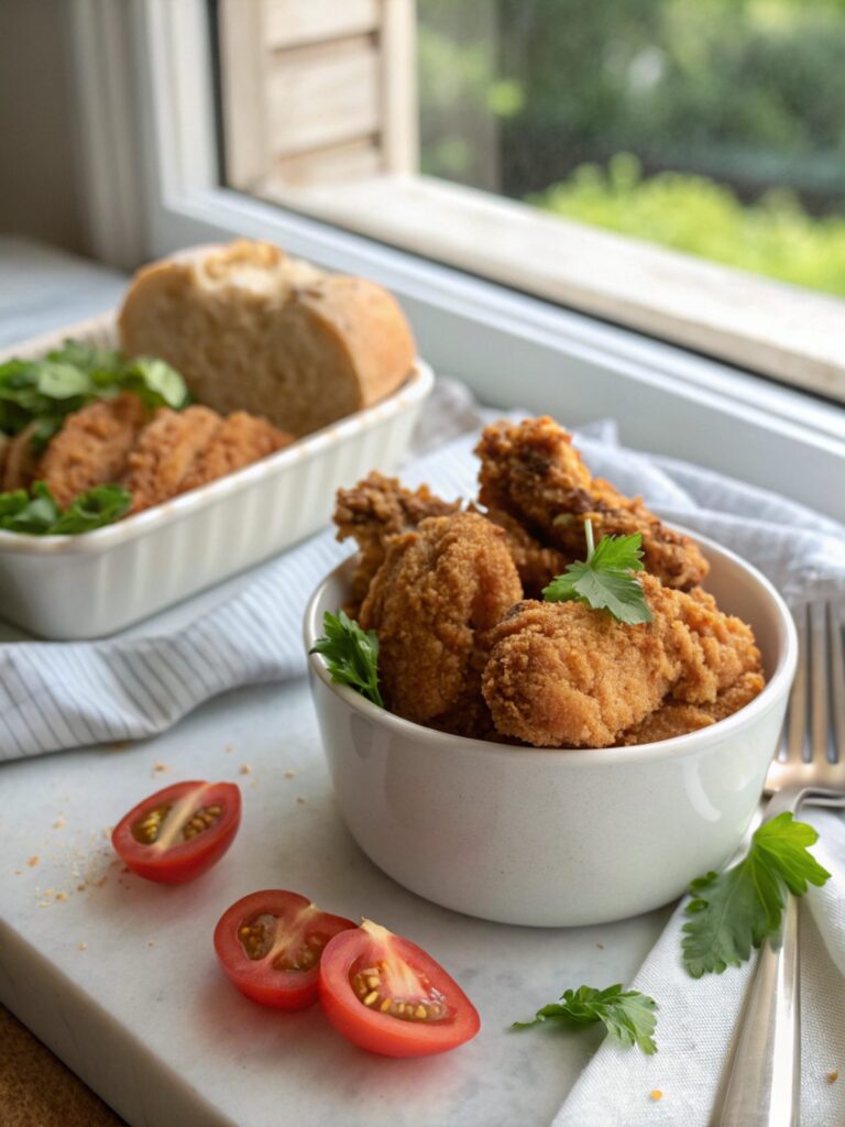 Featured image showing the best fried chicken recipe served hot
